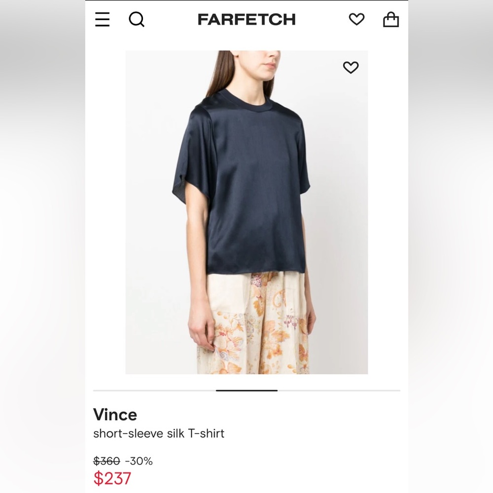 Vince Silk Short-Sleeved Tee